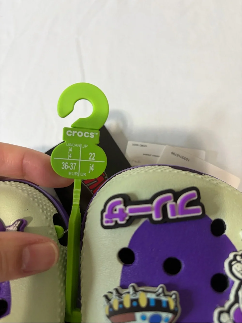 CROCS Kids Clogs in Purple and Light Green Dragonball Z J4 Jibbitz